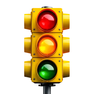a traffic light with red and green lights