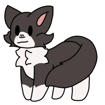 a drawing of a black and white cat