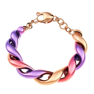 a pink and purple bracelet on a white background