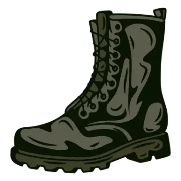 a pair of military boots