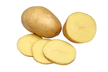 potatoes on a white background