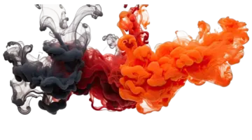 red and black ink in water