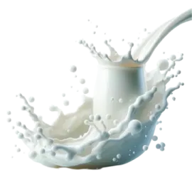 a splash of milk on a white background