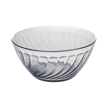 a glass bowl on a white background