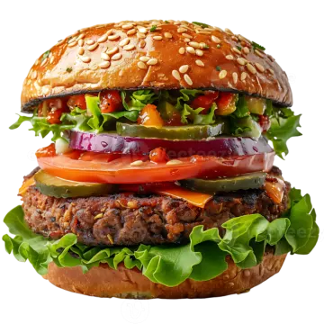 a hamburger on a white background