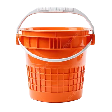 orange plastic bucket with handle