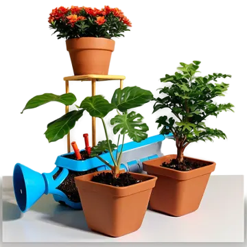 three pots with plants in them