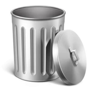 a trash can with a lid on it