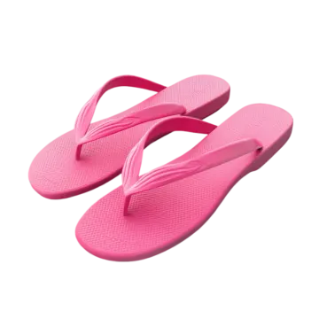 a pair of pink flip flops