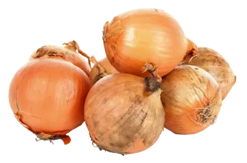 a pile of onions on a white background