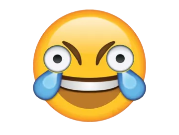 a smiley face with tears on it