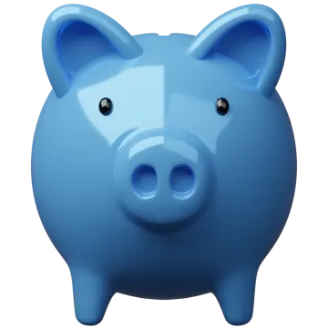 a blue pig