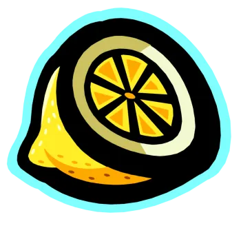 a slice of lemon on a white background