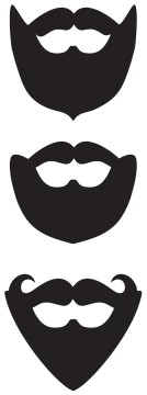 a set of mustaches on a white background
