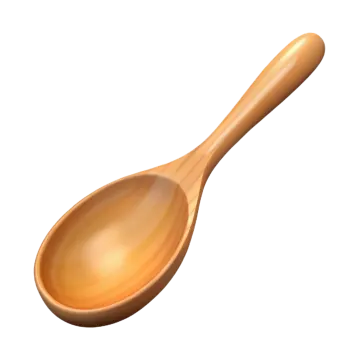 a wooden spoon on a white background