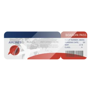 a boarding card with the name of an airline