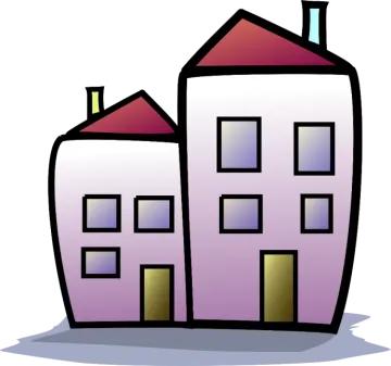 two houses clip art