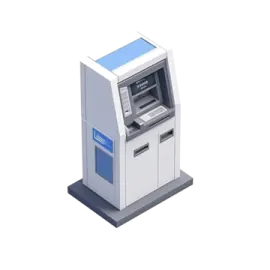 an atm machine on a white background