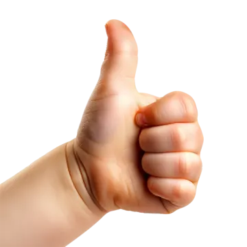 a person's hand giving the thumbs sign
