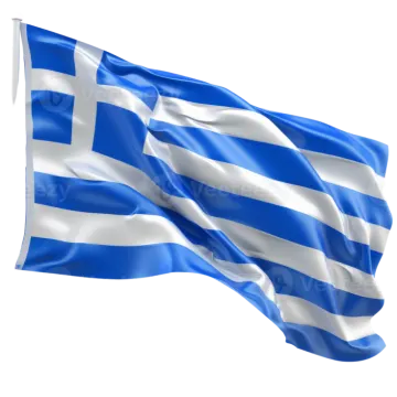 a greek flag waving in the wind