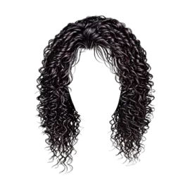 a drawing of a woman with long curly hair