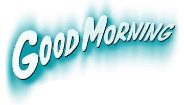 the word god morning on a white background