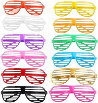 a set of six pairs of sunglasses in different colors
