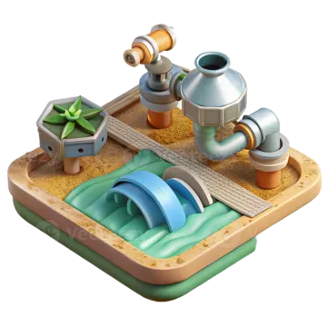 an image of a sandbox with various objects