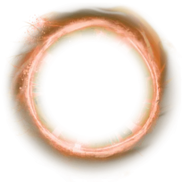 an orange circle with a white background