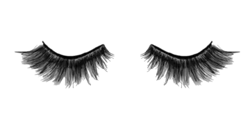 a pair of eyelashes on a white background