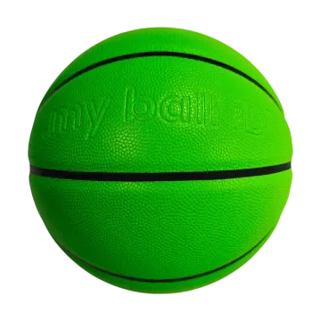 a green basketball ball on a white background