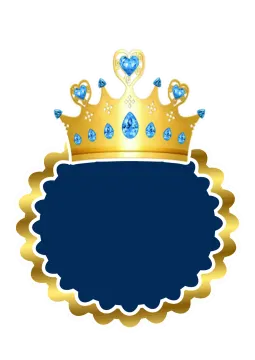 a gold crown with blue gems on a white background