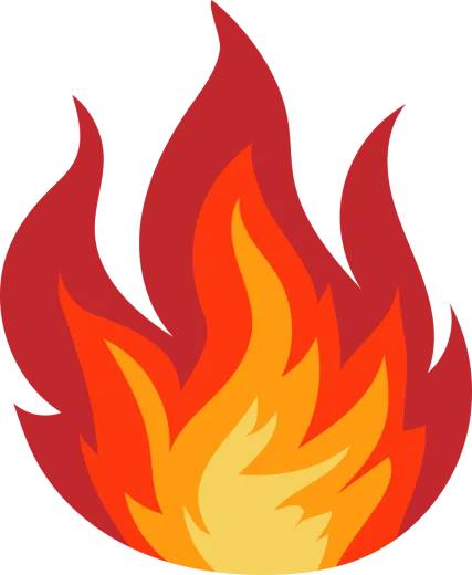 a fire with red and yellow flames