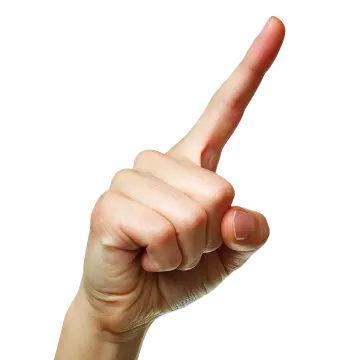 a person's hand is pointing at the camera