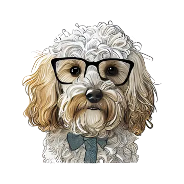 a dog with glasses and a bow tie