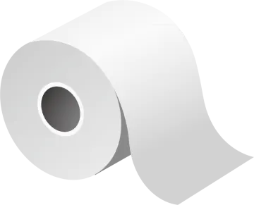 a roll of toilet paper on a white background