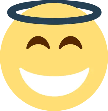 a smiley face with an angel halo around it