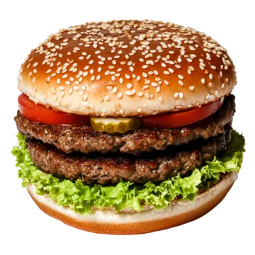 a hamburger on a white background