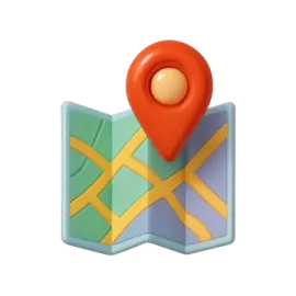 a map with a pin on top of it