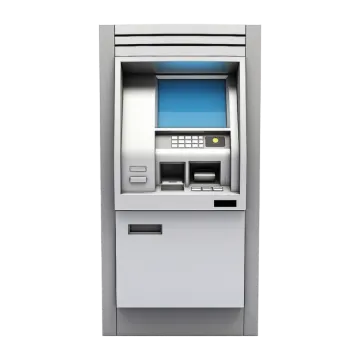 an atm machine on a white background