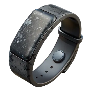 an image of a black and white watch band