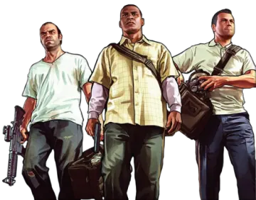 three men with guns standing next to each other men