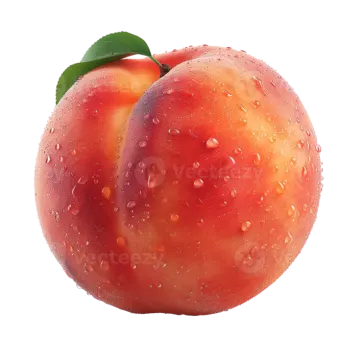 a peach with water droplets on it