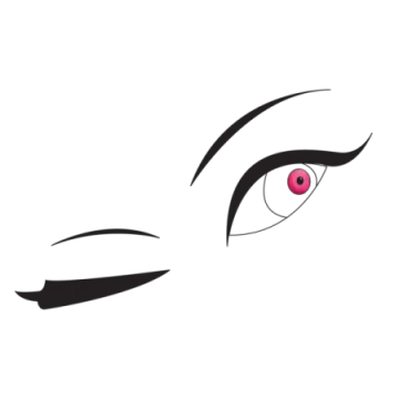 a black and white drawing of a woman's eyes