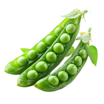 green peas on white background