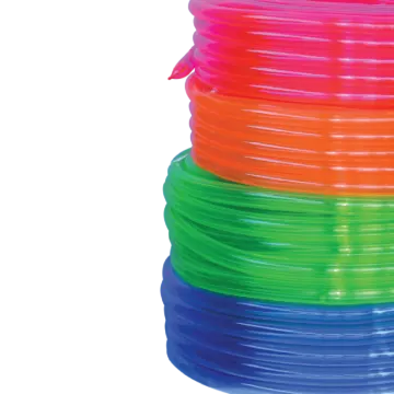 a stack of colorful plastic tubs