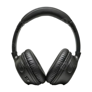 a pair of headphones on a white background