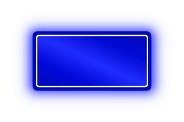 a blue sign on a white background