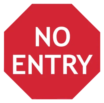 a red stop sign with the words no entry