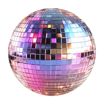 a shiny disco ball on a white background